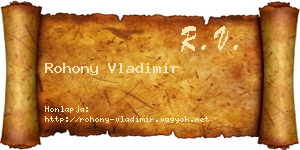 Rohony Vladimir névjegykártya